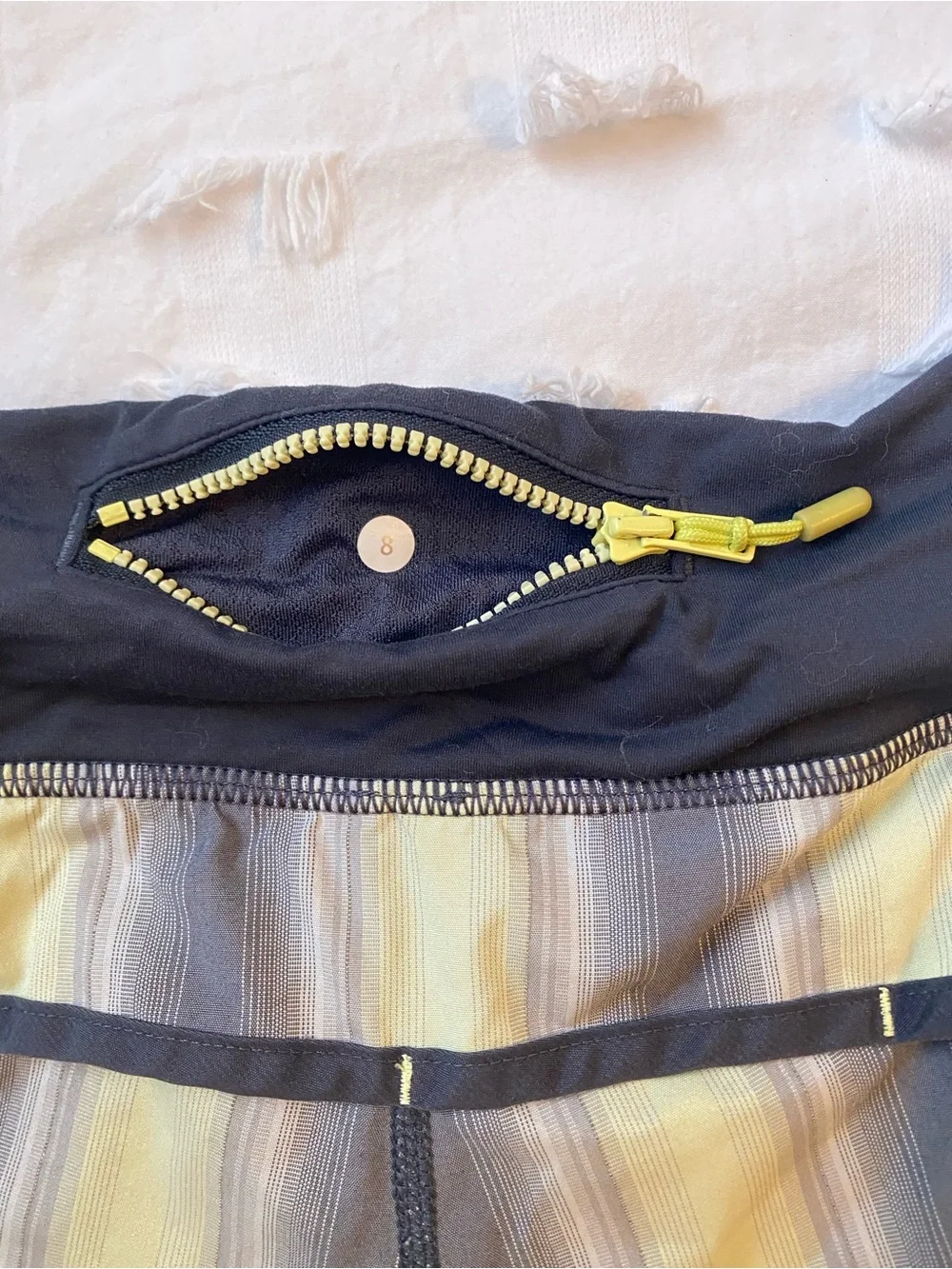 Vintage lululemon Striped Olive and Black Running Shorts